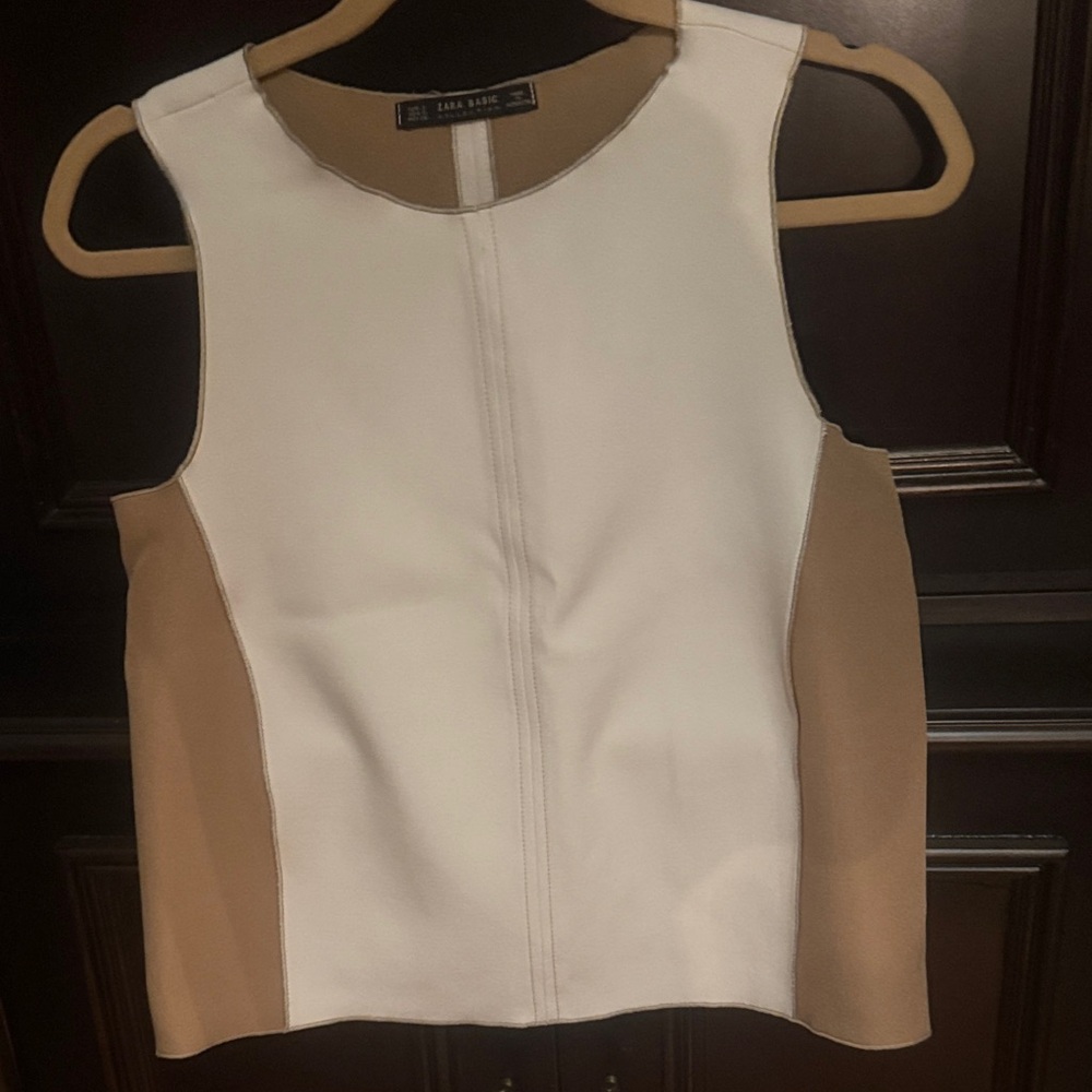 Lark & Ro Women's Cream and Tan Tank Top